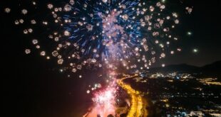 الروابط عبر المضيق تتجلى في عرض للألعاب النارية بمناسبة عيد الربيع