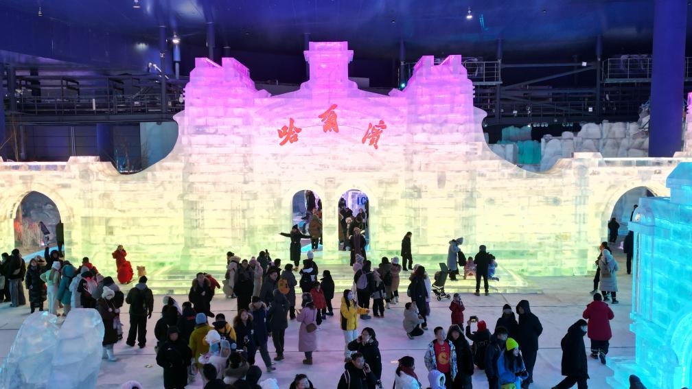 حديقة ملاهي الجليد والثلج الداخلية في هاربين بشمال شرقي الصين