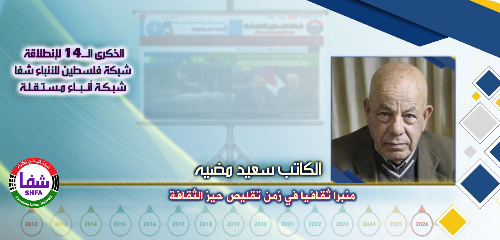 منبرا ثقافيا في زمن تقليص حيز الثقافة ، “ الكاتب سعيد مضيه ” يكتب في الذكرى الـ14 لانطلاقة “ وكالة شفا “