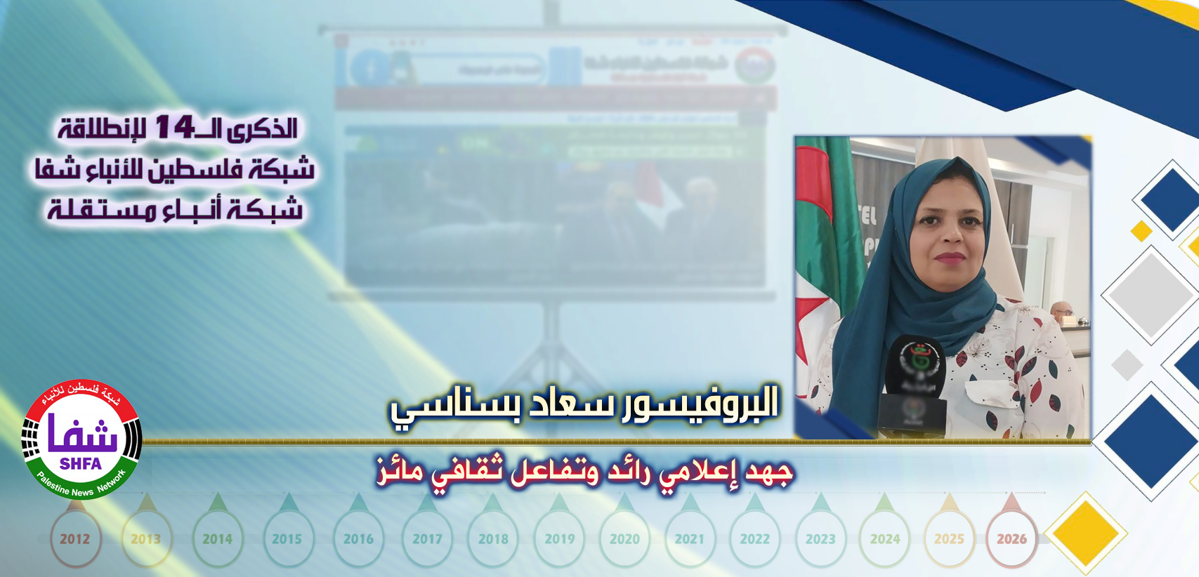 جهد إعلامي رائد وتفاعل ثقافي مائز ، “ البروفيسور سعاد بسناسي ” تكتب في الذكرى الـ14 لانطلاقة “ وكالة شفا “