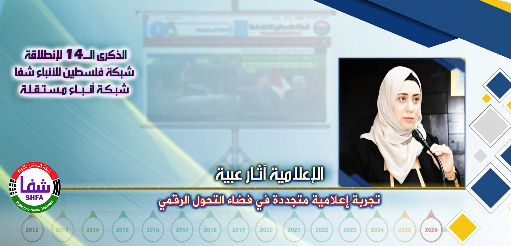 تجربة إعلامية متجددة في فضاء التحول الرقمي ، “ الإعلامية آثار عبية ” تكتب في الذكرى الـ14 لانطلاقة “ وكالة شفا “