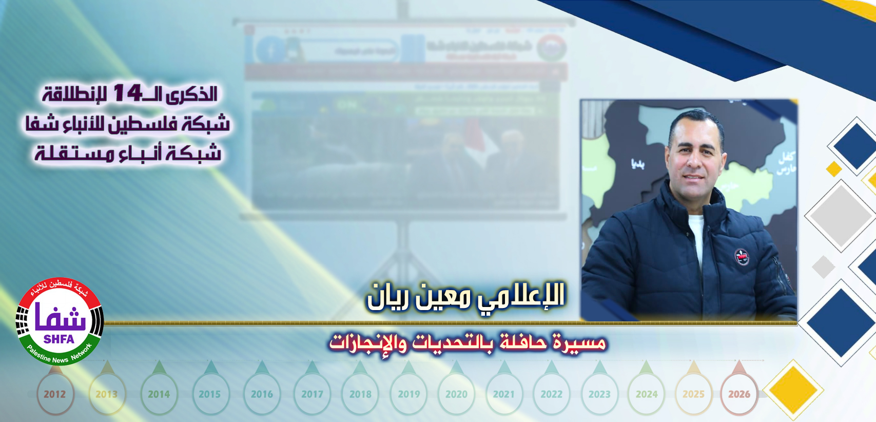 مسيرة حافلة بالتحديات والإنجازات ، “ الإعلامي معين ريان ” يكتب في الذكرى الـ14 لانطلاقة “ وكالة شفا “