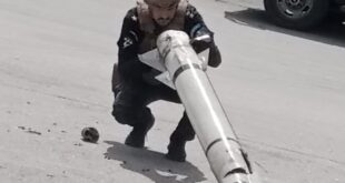 الشرطة تتعامل مع شظية صاروخية في محافظة سلفيت