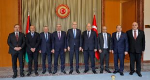 وفد فلسطيني برئاسة سيادة نائب الرئيس حسين الشيخ يلتقي رئيس البرلمان التركي