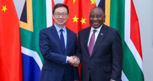 نائب الرئيس الصيني يلتقي رئيس جنوب إفريقيا لبحث العلاقات الثنائية