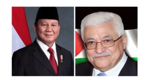 الرئيس محمود عباس يتلقى اتصالا هاتفيا من الرئيس الإندونيسي برابوا سوبيانتو
