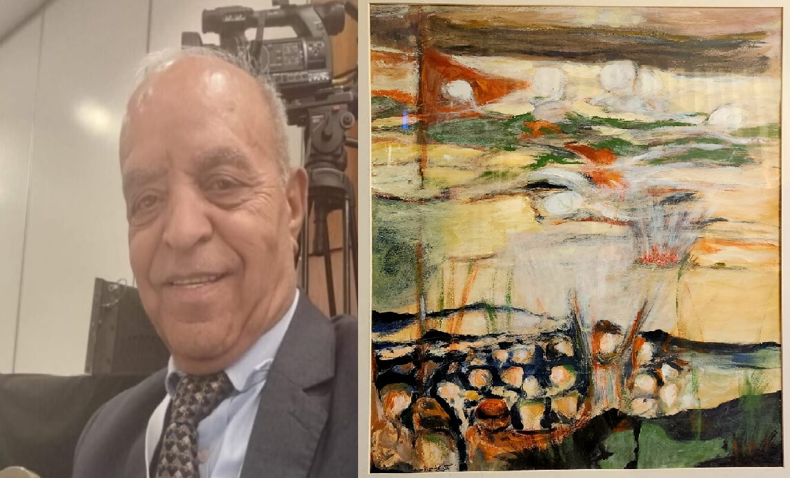 بين ضفّتَيْ النهر… الكرامة لا تُوقّع، والذاكرة لا تُمحى ، لوحة الفنان