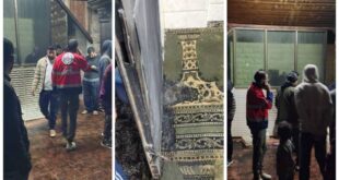 مستوطنون يحرقون مسجدا في قرية دوما جنوب نابلس