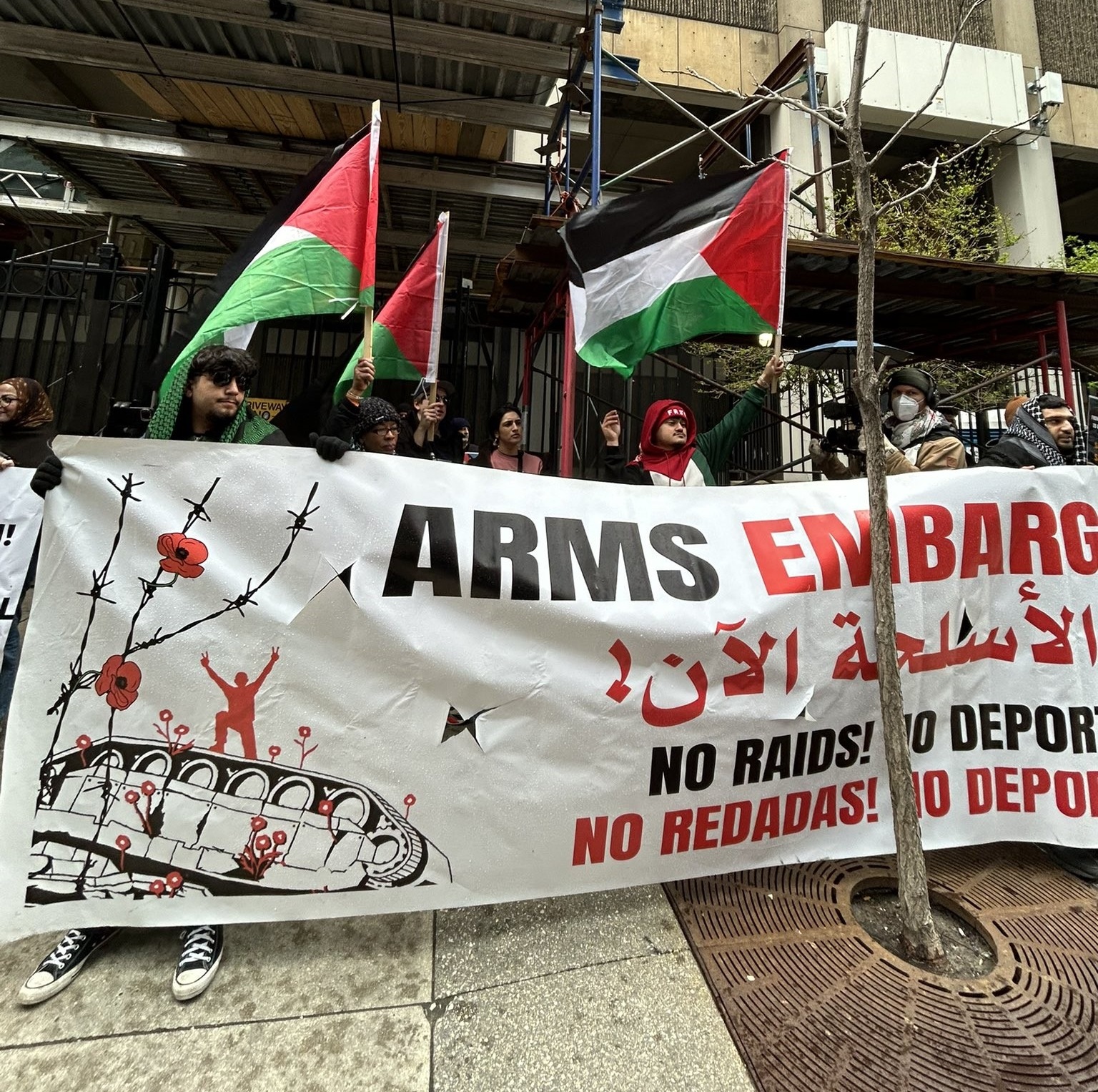 تظاهرة حاشدة في شيكاغو رفضا لقانون إعدام الأسرى الفلسطينيين