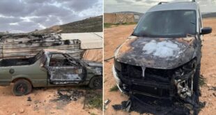 هجوم واسع للمستوطنين في اللبن الشرقية : إحراق منزل وخيام ومركبات والاعتداء على المواطنين