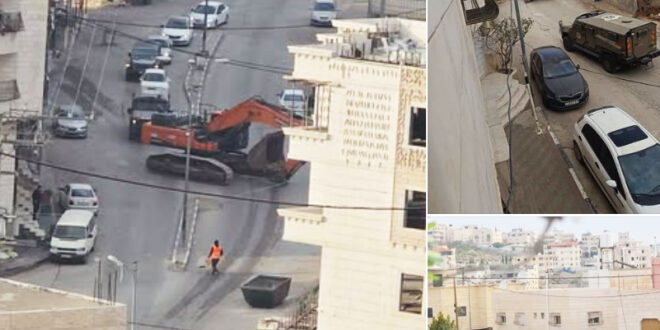 تجريف أرض واقتلاع أشجار في المنطقة الجنوبية لمدينة الخليل