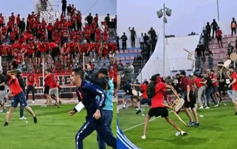 أحداث مؤسفة تؤجل انطلاق مباراة أولمبيك آسفي المغربي واتحاد العاصمة الجزائري 