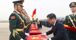 الصين وكوريا الجنوبية تقيمان مراسم لتسليم رفات شهداء صينيين في الحرب الكورية