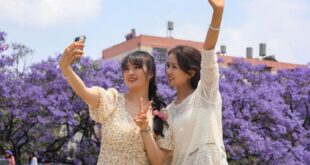 زوار يتمتعون بنهاية الأسبوع خلال موسم الربيع في الصين