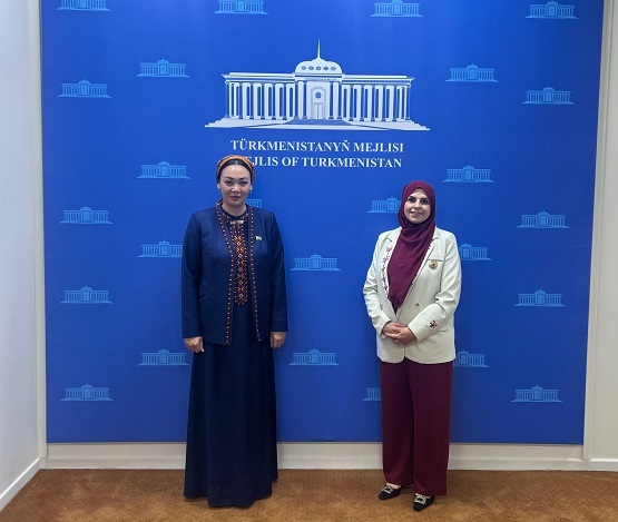 السفيرة رنا أبو حجلة تبحث مع رئيسة مجلس تركمانستان تعزيز التعاون