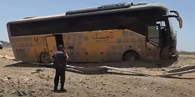 الأوقاف : إصابتان طفيفتان إثر حادث سير ذاتي لإحدى حافلات الحجاج قرب مدينة خيبر