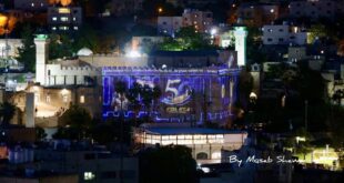 الأوقاف تدين إضاءة سلطات الاحتلال جدران الحرم الإبراهيمي بالعلم الإسرائيلي