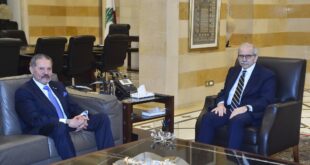 رئيس مجلس الوزراء اللبناني يستقبل عضو مركزية فتح وممثل الرئيس السيد ياسر عباس بحضور سفير دولة فلسطين لدى لبنان