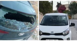 مستوطنون يهاجمون منزلا ويحطمون أربع مركبات في كفل حارس شمال سلفيت