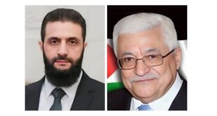 الرئيس محمود عباس يعزي نظيره السوري بضحايا التفجير الإرهابي في دمشق
