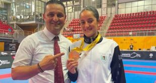البطلة الفلسطينية مريم بشارات تحقق ذهبية الدوري العالمي للكاراتيه بكرواتيا