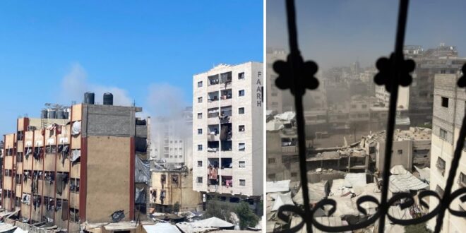 مصابون بقصف إسرائيلي وسط مدينة غزة