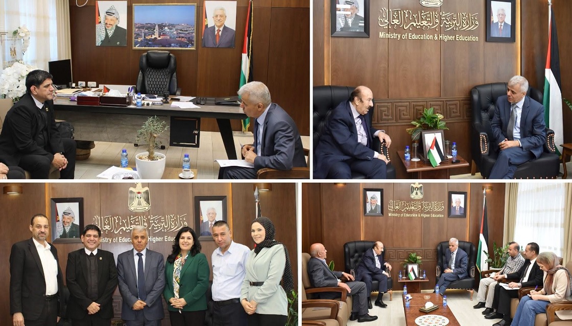 أمجد برهم يبحث مع جامعة بيت لحم وكلية الروضة سبل تجويد مخرجات التعليم
