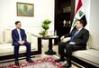 السفير الصيني لدى العراق شيانغ بوه مع يلتقي رئيس الوزراء العراقي السابق رئيس ائتلاف الإعمار والتنمية محمد شياع السوداني