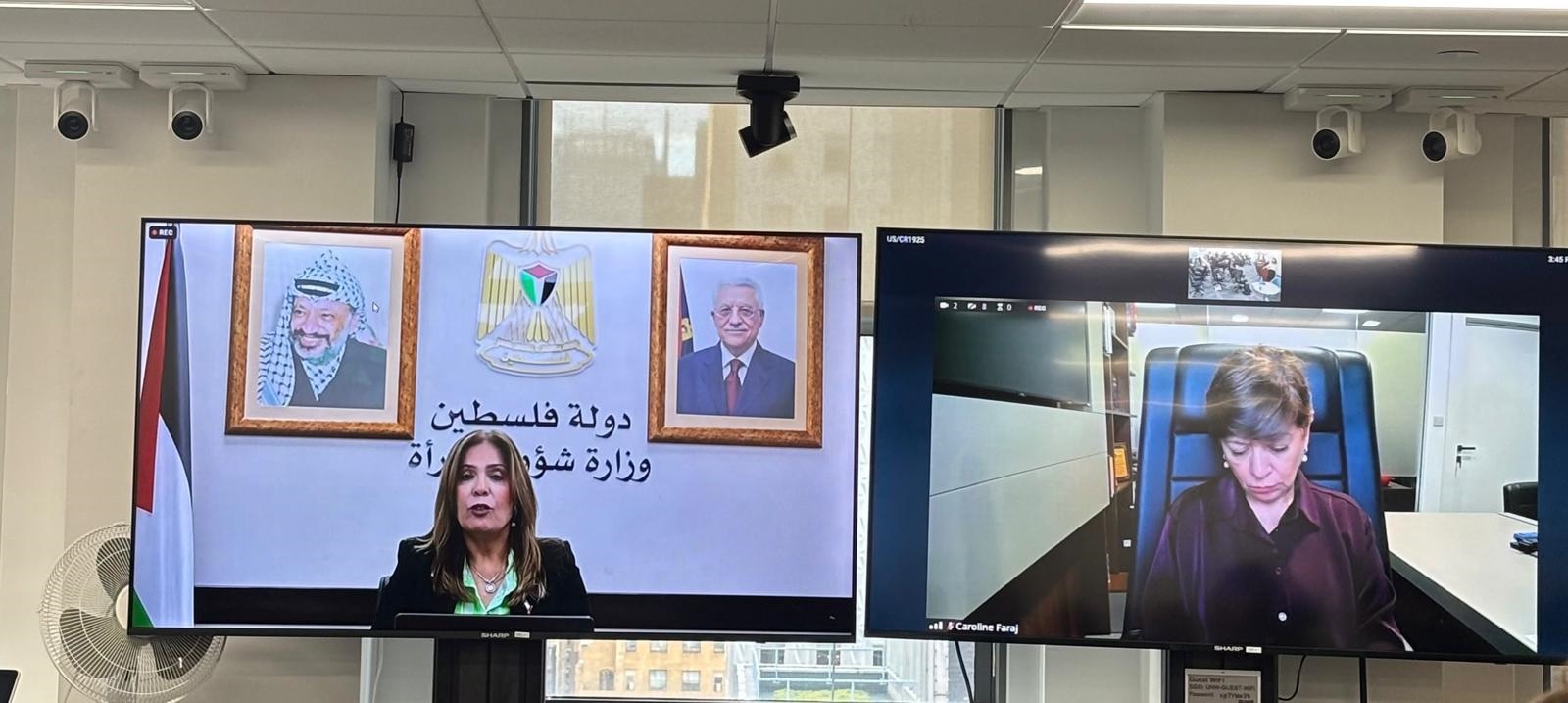 وزيرة شؤون المرأة من طاولة أممية رفيعة المستوى: الاستثمار في النساء الفلسطينيات هو استثمار في الصمود والتعافي والسلام