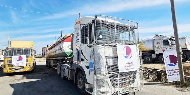 قطر تقدم 1.3 مليون لتر من الوقود لدعم الاحتياجات الإنسانية والقطاع الصحي في غزة