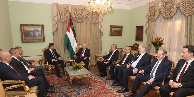 الرئيس محمود عباس يستقبل مدير المخابرات العامة المصرية حسن رشاد