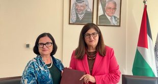 وزيرة الخارجية والمغتربين فارسين شاهين تتسلم أوراق اعتماد ممثلة جمهورية التشيك الجديدة لدى دولة فلسطين