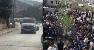 تشييع جثمان الشهيد شادي العجارمة في بيت أولا غرب الخليل