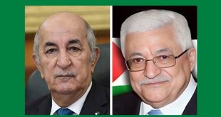 الرئيس محمود عباس يهنئ نظيره الجزائري عبد المجيد تبون بعيد الثورة المجيدة