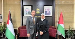 ليلى غنام تبحث مع ممثل الاتحاد الأوروبي الجديد لدى فلسطين تطورات الأوضاع الفلسطينية