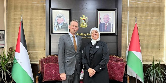 ليلى غنام تبحث مع ممثل الاتحاد الأوروبي الجديد لدى فلسطين تطورات الأوضاع الفلسطينية