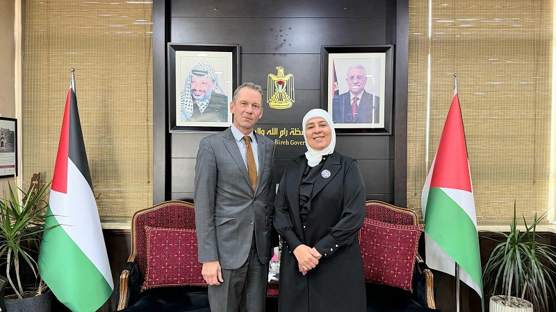 ليلى غنام تبحث مع ممثل الاتحاد الأوروبي الجديد لدى فلسطين تطورات الأوضاع الفلسطينية