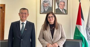 وزيرة الخارجية فارسين شاهين تبحث مع السفير الصيني سون تشن سبل تعزيز العلاقات الثنائية وتؤكد تقدير فلسطين لمواقف الصين الداعمة لحقوق شعبنا