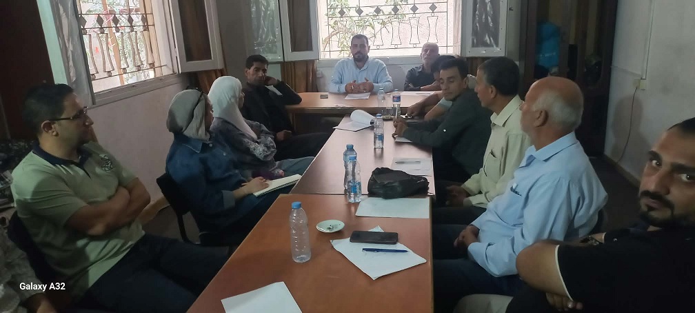 دائرة المؤسسات والمجتمع المحلي في جبهة النضال الشعبي تناقش المستجدات السياسية والانتخابات وتدعو إلى خطة استجابة إنسانية عاجلة لقطاع غزة