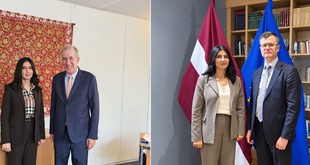 سفيرة فلسطين لدى بلجيكا ولوكسمبورغ والاتحاد الأوروبي د. أمل جادو شكعة تلتقي بالممثل الخاص للاتحاد الأوروبي لعملية السلام في الشرق الأوسط